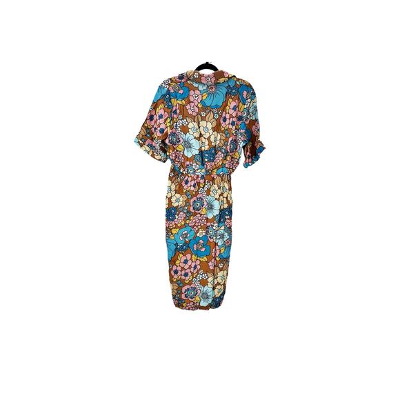 Dodo Bar Or Nancy Midi Shirt Multicolor Floral Printed Multicolor Size Small - Picture 6 of 11